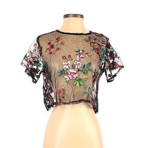 shein sheer floral shirt